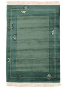 China 90 Line Rug 140X200 Dark Green/Black Wool, China Carpetvista