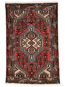 75X117 Asadabad Teppe Orientalsk Svart/Mørk Rød (Ull, Persia/Iran) Carpetvista