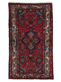  Oriental Asadabad Rug 82X145 Black/Dark Red Wool, Persia/Iran Carpetvista