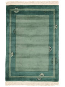 140X200 China 90 Line Rug Oriental Dark Green/Green (Wool, China) Carpetvista