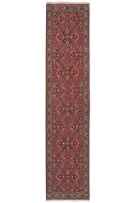 85X388 Bidjar Mit Seide Teppich Orientalischer Läufer Dunkelrot/Schwarz (Wolle, Persien/Iran)