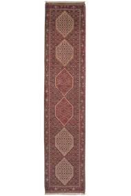 Tappeto Persiano Bidjar Con Di Seta 85X407 Passatoie Rosso Scuro/Nero (Lana, Persia/Iran)