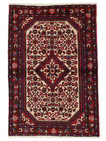  Hosseinabad Fine Dywan 100X145 Perski Wełniany Czarny/Ciemnoczerwony Mały Carpetvista