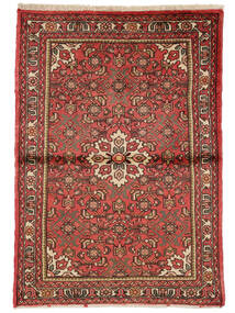  Perzisch Hosseinabad Fine Vloerkleed 100X144 Donkerrood/Zwart (Wol, Perzië/Iran)