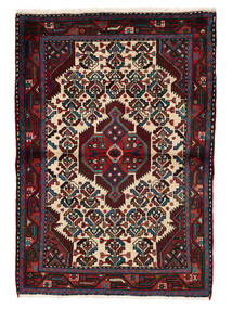 107X152 Tappeto Orientale Hamadan Nero/Rosso Scuro (Lana, Persia/Iran) Carpetvista