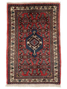 Tappeto Orientale Hamadan 58X87 Nero/Rosso Scuro (Lana, Persia/Iran)