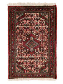 60X90 Hamadan Vloerkleed Oosters Zwart/Donkerrood (Wol, Perzië/Iran) Carpetvista