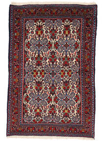 110X165 Tapete Bijar Oriental Preto/Vermelho Escuro (Lã, Pérsia/Irão) Carpetvista