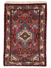 59X87 Asadabad Vloerkleed Oosters Zwart/Donkerrood (Wol, Perzië/Iran) Carpetvista