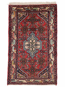 60X100 Tappeto Asadabad Orientale Nero/Rosso Scuro (Lana, Persia/Iran) Carpetvista