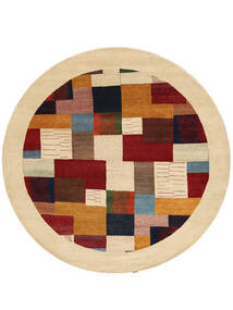  Ø 242 Gabbeh Loribaft Rug Round Beige/Orange India Carpetvista