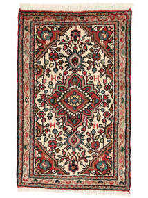  Oosters Hamadan Vloerkleed 52X82 Zwart/Bruin Wol, Perzië/Iran Carpetvista