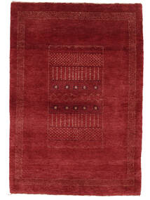 89X128 絨毯 ギャッベ Loribaft モダン ダークレッド/ブラック (ウール, インド) Carpetvista