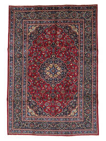  Orientalsk Keshan Tæppe 200X292 Sort/Mørkerød Uld, Persien/Iran Carpetvista