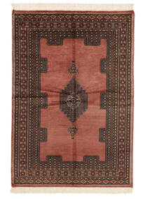 Alfombra Pakistan Bukara 3Ply 140X203 Rojo Oscuro/Negro (Lana, Pakistán)