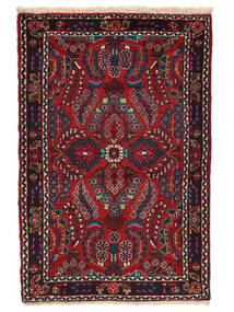 81X122 Lillian Teppe Orientalsk Svart/Mørk Rød (Ull, Persia/Iran) Carpetvista