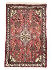 Alfombra Oriental Hamadan 60X90 Rojo Oscuro/Negro (Lana, Persia/Irán)