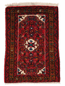  Hamadan Vloerkleed 65X95 Perzisch Wol Zwart/Donkerrood Klein Carpetvista