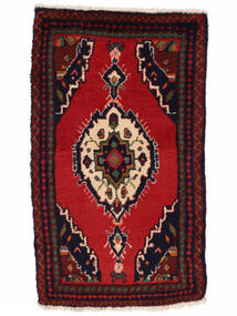  Oosters Hamadan Vloerkleed 62X106 Zwart/Donkerrood Wol, Perzië/Iran Carpetvista