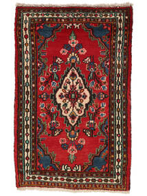  67X105 Hamadan Vloerkleed Zwart/Donkerrood Perzië/Iran Carpetvista