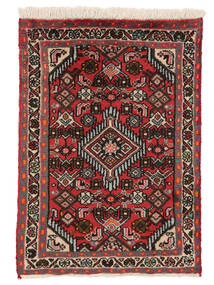 Asadabad Tæppe 58X80 Sort/Mørkerød Uld, Persien/Iran Carpetvista