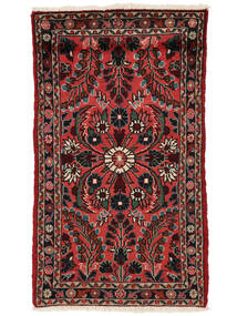 72X125 Lillian Teppich Orientalischer Schwarz/Dunkelrot (Wolle, Persien/Iran) Carpetvista