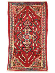  Orientalsk Hamadan Tæppe 72X127 Mørkerød/Sort Uld, Persien/Iran Carpetvista