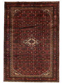  Orientalisk Hosseinabad Matta 210X304 Svart/Mörkröd Ull, Persien/Iran Carpetvista