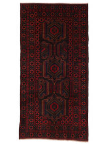 Alfombra Oriental Belouch 149X296 De Pasillo Negro/Rojo Oscuro (Lana, Afganistán)