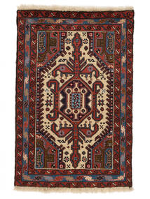  Ardabil Dywan 69X106 Perski Wełniany Czarny/Ciemnoczerwony Mały Carpetvista