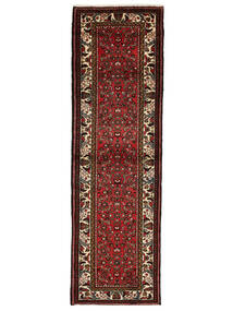  Perzisch Hamadan Vloerkleed 81X268 Zwart/Donkerrood Carpetvista