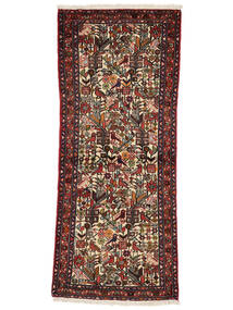 Tappeto Hamadan 75X188 Passatoie Nero/Rosso Scuro (Lana, Persia/Iran)