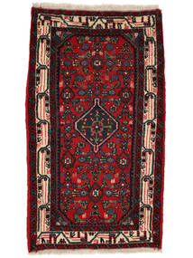 80X140 Tappeto Orientale Hamadan Nero/Rosso Scuro (Lana, Persia/Iran) Carpetvista