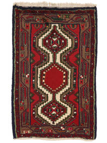  75X118 Hamadan Teppich Schwarz/Dunkelrot Persien/Iran Carpetvista