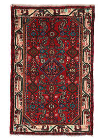  Persian Hamadan Rug 75X119 Black/Dark Red (Wool, Persia/Iran)