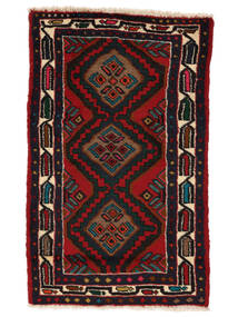  Hamadan Rug 80X130 Persian Wool Black/Dark Red Small Carpetvista