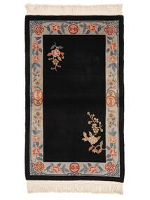 91X152 China 90 Line Rug Oriental Black/Brown (Wool, China) Carpetvista