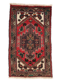 70X120 Tappeto Hamadan Orientale Nero/Rosso Scuro (Lana, Persia/Iran) Carpetvista