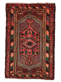  Oriental Hamadan Rug 80X118 Black/Dark Red Wool, Persia/Iran Carpetvista