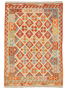  Kelim Afghan Old Style 125X178 Ullteppe Oransje/Rød Lite Carpetvista