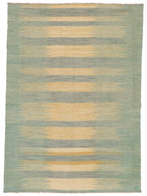  Kilim Modern Rug 147X203 Green/Orange Carpetvista