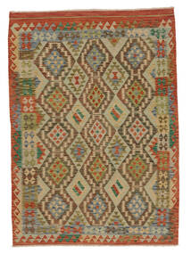  Orientalsk Kelim Afghan Old Style Tæppe 166X234 Brun/Mørkegul Uld, Afghanistan Carpetvista