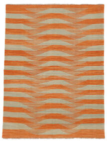  Kilim Modern Rug 150X201 Wool Brown/Orange Small Carpetvista