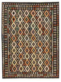 Kilim Afghan Old Style Rug 255X334 Black/Orange Large Wool, Afghanistan Carpetvista