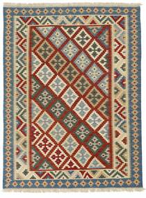 Dywan Kilim 153X200 Ciemnoczerwony/Żółty (Wełna, Persja/Iran)