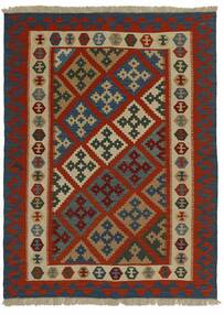  Oosters Kilim Vloerkleed 149X201 Zwart/Donkerrood Wol, Perzië/Iran