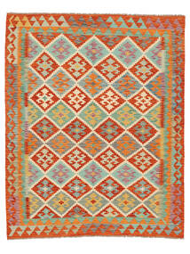  Kilim Afegão Old Style Tapete 153X189 Lã Verde/Vermelho Pequeno Carpetvista