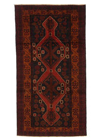 絨毯 バルーチ 132X251 ブラック/ダークレッド (ウール, アフガニスタン)