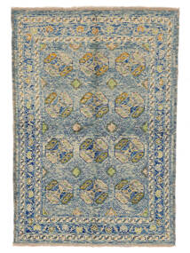 121X177 Moderne Afghan Fine Vloerkleed Modern Groen/Donker Geel (Wol, Afghanistan) Carpetvista