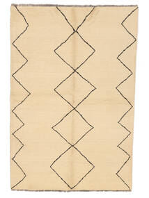 126X187 Berber Style Vloerkleed Modern Beige/Oranje (Wol, Afghanistan) Carpetvista